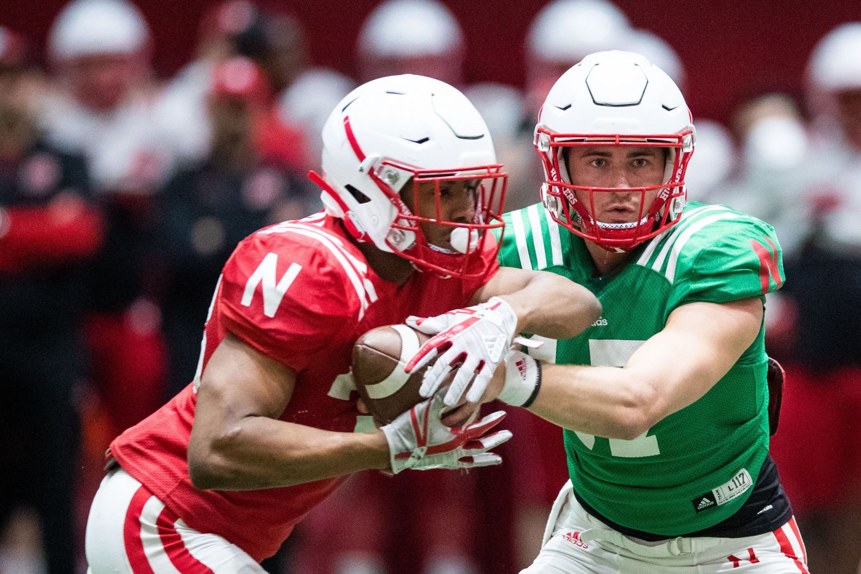 Nebraska worked through practice on April 3, 2019 in Lincoln.